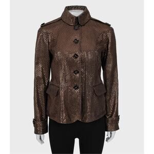 Burberry Brown Leather Jacket Sz.42 S